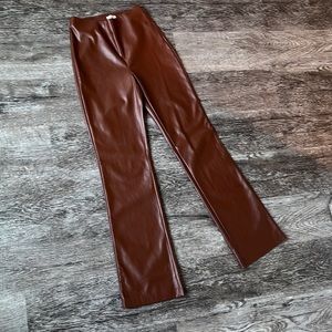 Wilfred, size 6, brown, flare leather pants